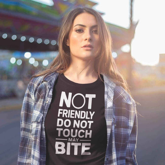 Not Friendly Organic Cotton Women’s Tee – Bold Sustainable Hiking Shirt