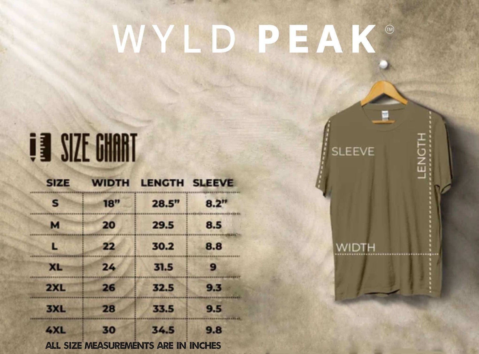 Size guide for Superior National Forest Eagle Mountain unisex tee